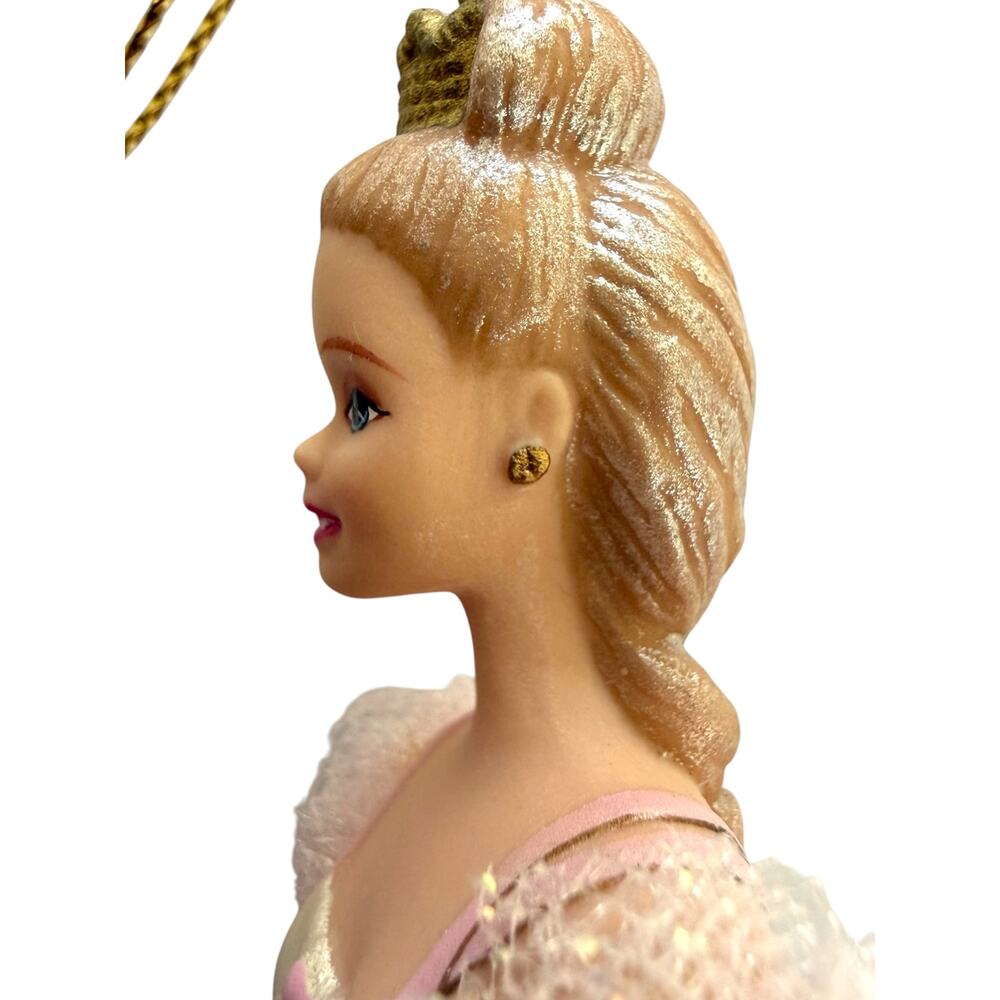 Barbie Ornament Sugar Plum Fairy Avon in Box 1997 Blonde New in Box Pink Dress - Picture 12 of 13